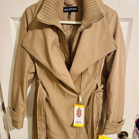 Brand New WT FALL Halston Women's Belted Trench Coat in Caramel Cozy Chic! - Picture 1 of 6